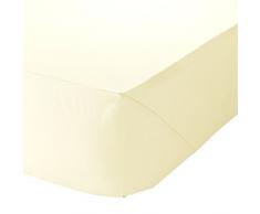 Catherine Lansfield Percale - Sábana Bajera, 140 x 200 cm, Color Crema