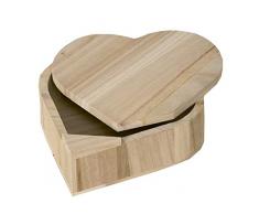 Artemio Caja de Madera de corazÃ³n con Tapa giratoria
