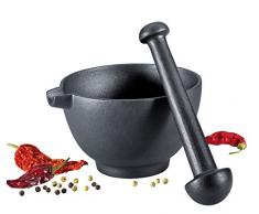 Zassenhaus 076066 mortero y Maja Negro Hierro Fundido - Morteros y majas (Negro, Hierro Fundido, Mortero, 15,5 cm, 95 mm, 2,26 kg)