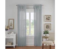 Elrene Home Fashions Cortina de Cortina de Ventana de un Solo Panel Ajustable y Semitransparente, 132 x 241 cm (1, Azul Suave)