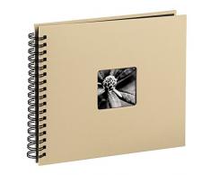 Hama Fine Art - Álbum de fotos, 50 páginas negras (25 hojas), álbum con espiral, 36 x 32 cm, con compartimento para insertar foto, taupe/beige