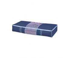 Rayen - Caja de almacenaje de ropa y mantas de cama. Bolsa de tela para ropa con cremallera, rejilla transpirable, plegable y resistente. 45 x 103 x 16 cm , Gris Claro/Translúcido