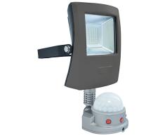wonderlamp Proyector LED para Exterior con Sensor de Movimiento, 3150 K, 10 watts, Gris, 29.5 x 8 x 11.3 cm