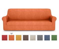 PETTI Artigiani Italiani - Fundas Sofa, Fundas de Sofa, Funda Sofa 2 Plazas, Naranja, Fundas Sofa Elasticas, Tejido Jacquard, 100% Made in Italy
