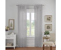 Elrene Home Fashions Cortina de Cortina de Ventana de un Solo Panel Ajustable y Semitransparente, 132 x 241 cm (1, Gris
