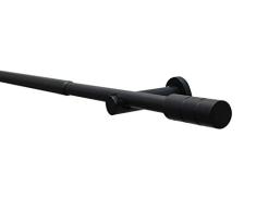 GARDINIA Creta - Juego de barras de cortina (120 â 210 cm, metal), color negro mate