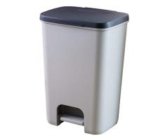 Curver, 225360, Cubo De Basura Essentials, Cuerpo Gris / Tapa Antracita, 30,3 x 29,4 x 42,8 cm