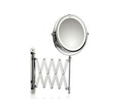 kela Valeria - Espejo de Pared (Metal Plateado, 17,5 x 17,5 x 36 cm)