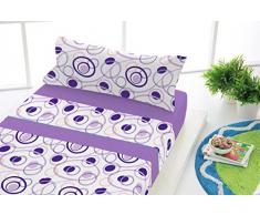 SABANALIA - Juego de sábanas Estampadas Dance (Disponible en Varias Medidas) - Cama 180, Lila