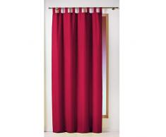 DOUCEUR DINTERIEUR - 1600520, Cortina Trabillas, 140 X 260 Cm, Essentiel, Poliéster Liso, Rojo