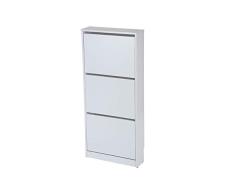 TOP KIT |Mueble Zapatero Congo 50ab| Zapatero Estrecho | Armario Zapatero | Mueble Zapatero 3 Puertas abatibles. | Blanco