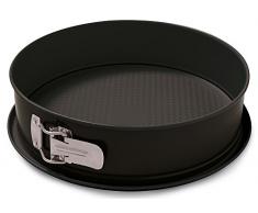 Guardini, Gardenia, Molde para Tarta Desmontable con Bandeja Recolectora, 24 cm. Material: Acero con Revestimiento Antiadherente, Color Negro.