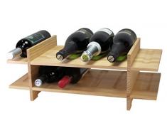 Expovinalia BOTELLERO Madera LAMINADA DE Abedul, BARNIZADA con 3 BALDAS 18/B, Roble Claro, 31x56x28 cm