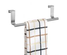 InterDesign Forma Toallero colgante para puerta, portatoallas pequeÃ±o en acero inoxidable, plateado