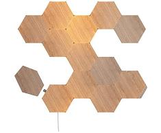 Nanoleaf Elements Starter Kit, 13 Hexágonos Luminosos LED Efecto Madera - Apliques de Pared Interior Modulares, Luces Led Inteligentes Regulable WiFi, Compatible con Alexa, para Decoración Habitación