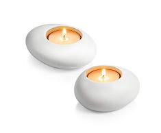 Tescoma Fancy Home Puerta Tealight, Stones, CerÃ¡mica, Color Blanco, 10x4.3x15.6 cm