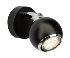 BRILLIANT lamp Ina LED aplique negro/cromo |Â 1x LED-PAR51, GU10, lÃ¡mpara reflectora LED de 3W incluida, (250lm, 3000K) |Â Escala A ++ a E |Â Cabeza giratoria
