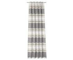 Deko Trends – Cortina Cortina Ocultos, poliéster, Gris de Natural de Color Crudo, 245 x 146 cm