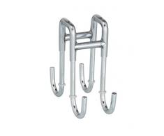 Wenko Gancho de Ducha Doble, Acero Inoxidable, Plata Brillante, 3.5x8x8 cm