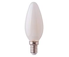 Bombilla LED E14 4 W vela filamento cruzado blanco 6400 K