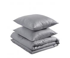 AmazonBasics - Juego de funda nórdica 100% algodón - 140 x 200 cm / 65 x 65 cm, Gris ceniza