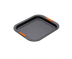 Le Creuset 941004370 Bandeja Antiadherente Rectangular Honda, 31 x 28 cm, Libre de PFOA, Resistente a Ã¡cidos, Revestimiento de Acero al Carbono, Gris/Naranja