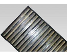 BIANCHERIAWEB Alfombra bambú Degradado Negro, Alfombra de Cocina 30 x 40 cm, Alfombra de Cocina Antideslizante 100% bambú, Carril de Cocina de Material Resistente, no Absorbe Las Manchas