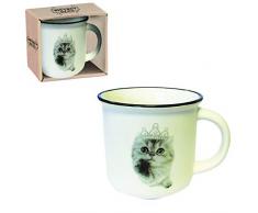 DÃ©coration Bistrot Lotto - Juego de 12 Tazas (Porcelana, 9 x 9 cm), diseÃ±o de Gato