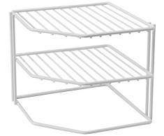 Compactor Estante organizador esquinero para vajilla 3 baldas, Color blanco, Fabricado en acero lacado, TamaÃ±o, 24 x 23 x 20.3 cm, RAN6970