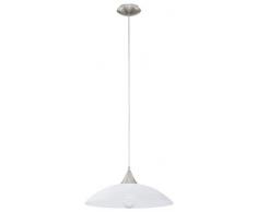 EGLO LAZOLO iluminación de techo Níquel, Blanco E27 60 W - Lámpara (Níquel, Blanco, Dormitorio, Cocina, Salón, Alrededor, Cepillado, Vidrio, Acero, Mate)