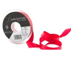 Cinta de satén a doble cara Berisfords 3501 de 20 m x 15 mm, color rojo