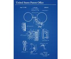 Selmer Saxophone Music Keys 1937 Patent Plan Art Print Canvas Premium Wall Decor Poster Mural Mï¿½sica pared Pï¿½ster