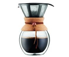 Bodum Double Wall Pour Over Cafetera Mango 8 Tazas, Doble Pared de Corcho, 34 Ounce