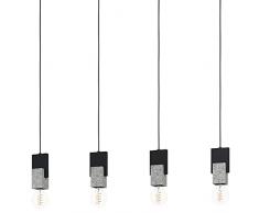 EGLO Lobatia lÃ¡mpara colgante, lÃ¡mpara colgante de 4 llamas, terrazo en blanco grisÃ¡ceo, madera, metal en negro, lÃ¡mpara de mesa de comedor, lÃ¡mpara colgante de salÃ³n, E27