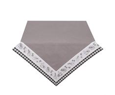 Clayre & Eef LIF03 - Mantel (100% algodÃ³n, 130 x 180 cm), diseÃ±o de Ardilla, Color Gris y Blanco