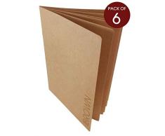 Artway - Cuaderno de Tapa Blanda - Papel Cartridge Blanco/Papel de estraza con Tapas de Papel de estraza - Reciclado - 130 gsm - 14 Hojas - A3 - Papel marrÃ³n - Pack de 6