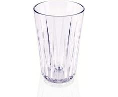 APS Vaso de cristal de alta calidad Tritan de 0,4 litros, sin BPA, apilable, vidrio reutilizable y apto para lavavajillas, 400 ml, transparente transparente