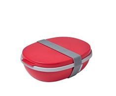 Mepal - Fiambrera Ellipse Duo - Lonchera & Adultos y Ensaladera & Llevar - Práctica Lunch Box & Almuerzo Saludable - Ideal & Sándwiches, Ensaladas y Sobras - 825 ml + 600 ml - Nordic Red