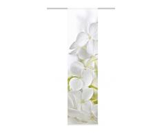 Home Fashion 87353-701 Lynton - Cortina (245 x 60 cm, Aspecto de Seda), diseÃ±o de Flores, Color Blanco