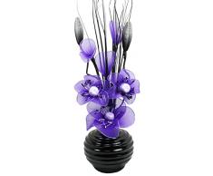 Flourish Decoración Jarrones Flores Artificiales Decorativas Púrpura, 32cm