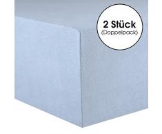 CelinaTex Lucina Sábanas Ajustables algodón 2er-Set 140x200-160x200 cm Azul Aqua