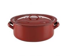 Quid Cacerola 24 Cm con Tapa Clasico, Acero esmaltado, MarrÃ³n