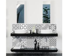 Ambiance 24 Pegatinas de Azulejos | Vinilo Decorativo Autoadhesivo baldosas de Cemento â Stickers Mosaico alicatado Sala de baño y Cocina - Adhesivos de Pared Azulejos â 10 x 10 cm â 24 Unidades