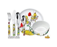 WMF La abeja maya - Vajilla para niÃ±os 6 piezas, incluye plato, cuenco y cuberterÃ­a (tenedor, cuchillo de mesa, cuchara y cuchara pequeÃ±a) (WMF Kids infantil)