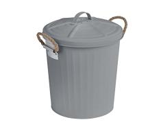 Wenko Cubo de cósmetica Gara gris mate 6 ltr. - Cubo de la basura Capacidad: 6 l, Acero, 24 x 28.5 x 23 cm, Gris