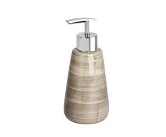 Wenko Dispensador de jabón de cerámica de Color Arena/Beige, 8 x 8 x 17,5 cm, Pottery 22644100