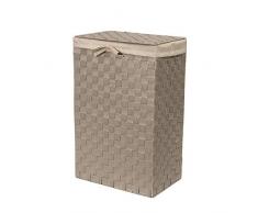 Compactor Brun Incrustaciones de 38 cm cinturón Tex rayón Cesta para la Ropa Sucia con Tapa y Lino en el Interior, marrón, Belt, Topo, No No applicable
