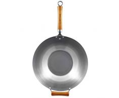 Ken Hom KH436003 Wok Acero Carbono Tradicional, 36cm, Excellence, Pentola a Induzione/Compatibile con Utensili in Metallo, No Apto Para Lavavajillas, 10 AÃ±os de GarantÃ­a