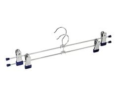 Wenko Percha Snap 40 2 unidades - juego de 2 piezas de gancho para ropa, clip giratorio, Metal cromado, 40 x 10.5 x 2.5 cm, Cromo brillante
