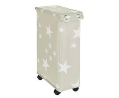WENKO Cesto para ropa Corno con tapa, diseño Stella, estable cesto con barras de refuerzo y cuatro ruedas de marcha suave, 43 L de espacio en un compartimento, (An. x A x P): 18,5 x 60 x 40 cm